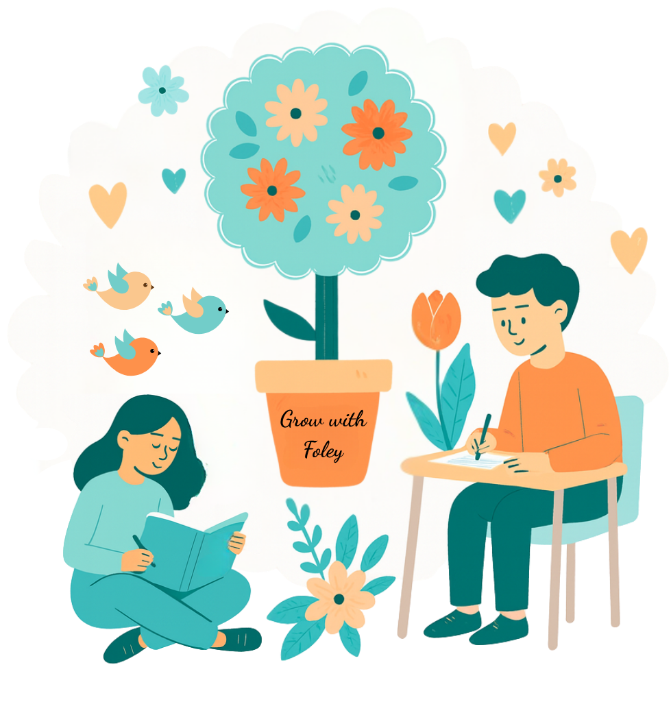 Spring flowers, birds and watering can