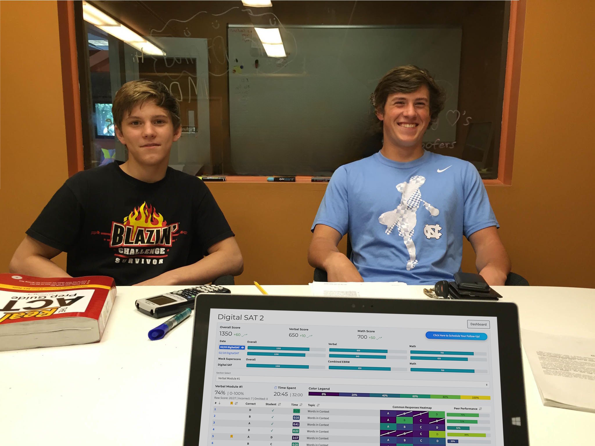 Foley Prep mock exam — in-person score review with a student